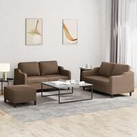 3 personers sofa med hynder stof brun