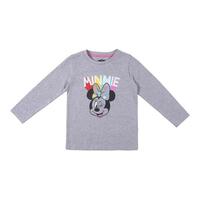Langærmet T-shirt til Børn Minnie Mouse Grå 2 år