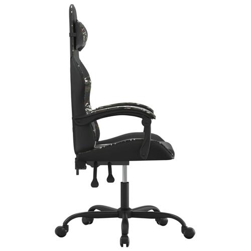 Drejelig gamingstol kunstlæder sort og camouflage