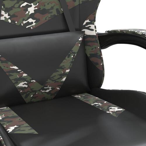 Drejelig gamingstol kunstlæder sort og camouflage
