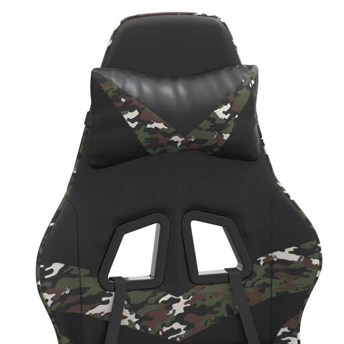 Drejelig gamingstol kunstlæder sort og camouflage