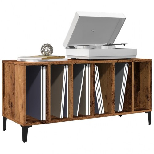Vinylskab 100×38×48 cm i konstrueret træ - antikt trælook