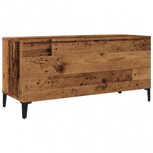 Vinylskab 100×38×48 cm i konstrueret træ - antikt trælook