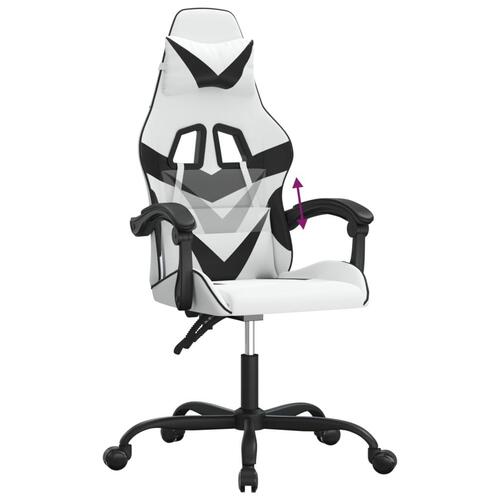 Gamingstol kunstlæder hvid og sort