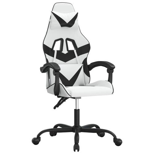 Drejelig gamingstol kunstlæder hvid og sort
