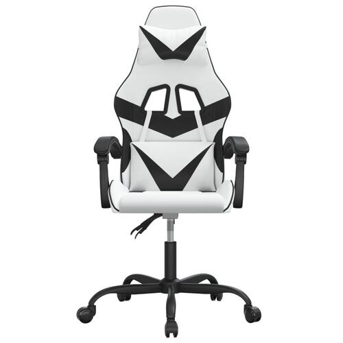 Drejelig gamingstol kunstlæder hvid og sort