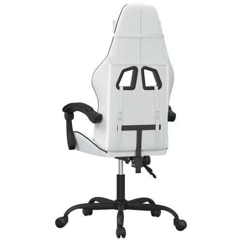 Drejelig gamingstol kunstlæder hvid og sort