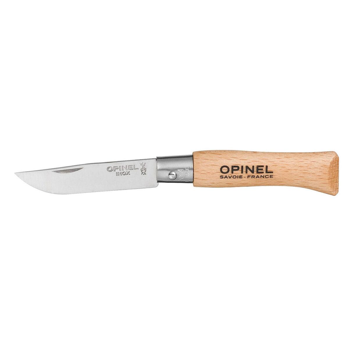 Opinel No.4 lommekniv - rustfrit stål, birketræ, 5 cm