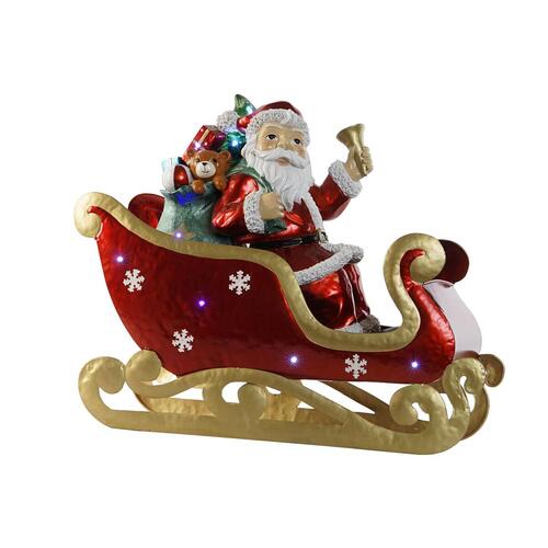Julepynt Home ESPRIT Rød Multifarvet Julemanden 64 x 26 x 60 cm