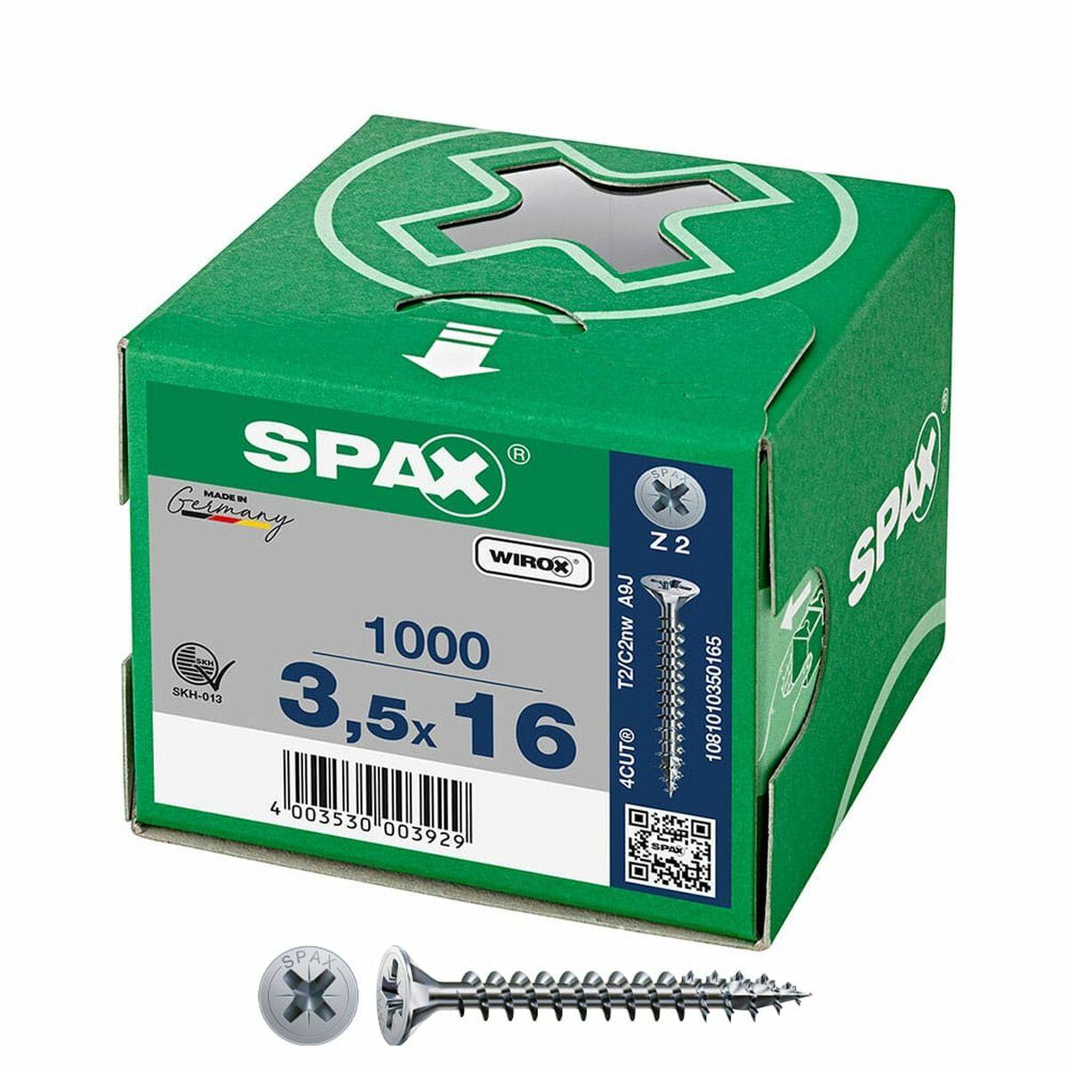 SPAX Wirox Z2 skruer - fladt hoved 3,5 × 16 mm (1000 stk.)