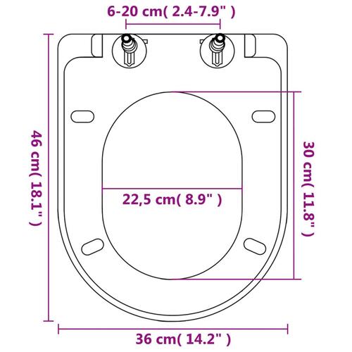 Soft close toiletsæde quick-release design firkantet hvid (OUTLET A)