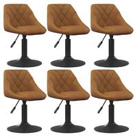 Drejelige spisebordsstole 6 stk. velour brun