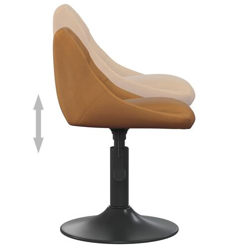 Drejelige spisebordsstole 6 stk. velour brun