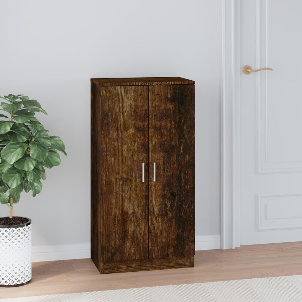 Skoskab 55x35x108 cm konstrueret træ røget egetræsfarve