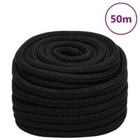 Arbejdsreb 25 mm 50 m polyester sort