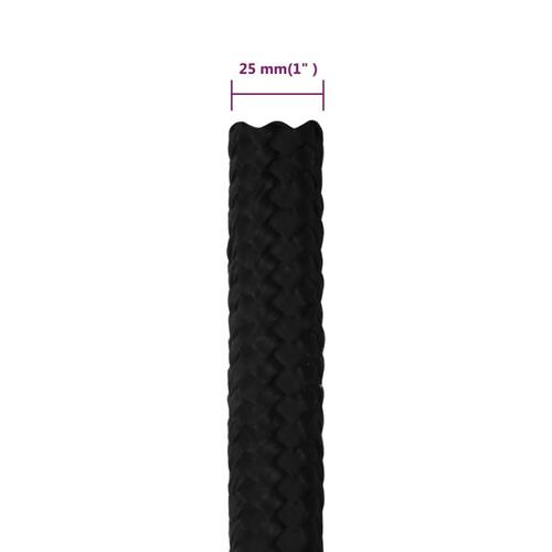 Arbejdsreb 25 mm 50 m polyester sort