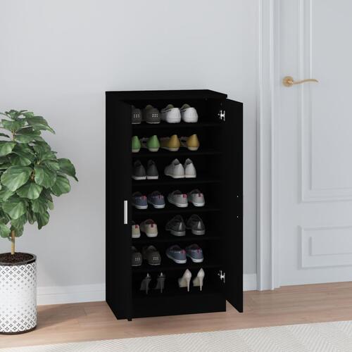 Skoskab 55x35x108 cm konstrueret træ sort