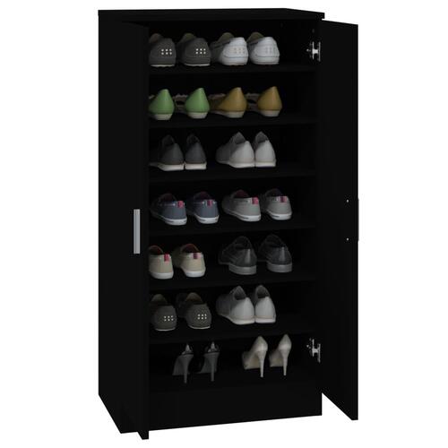Skoskab 55x35x108 cm konstrueret træ sort