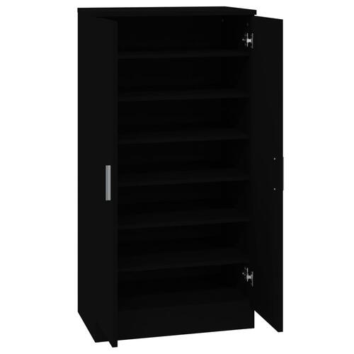 Skoskab 55x35x108 cm konstrueret træ sort