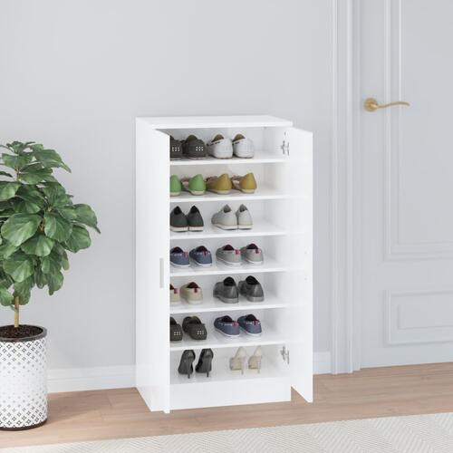 Skoreol 55x35x108 cm konstrueret træ hvid højglans