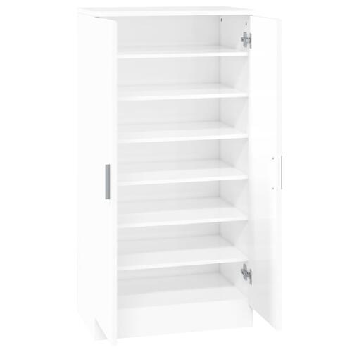 Skoreol 55x35x108 cm konstrueret træ hvid højglans