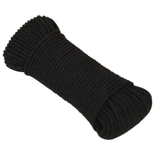 Arbejdsreb 5 mm 100 m polyester sort