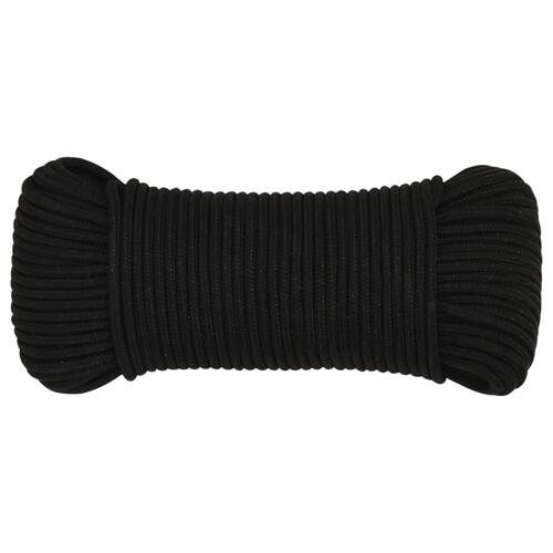 Arbejdsreb 5 mm 100 m polyester sort
