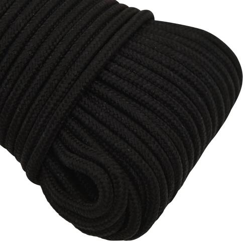Arbejdsreb 5 mm 100 m polyester sort