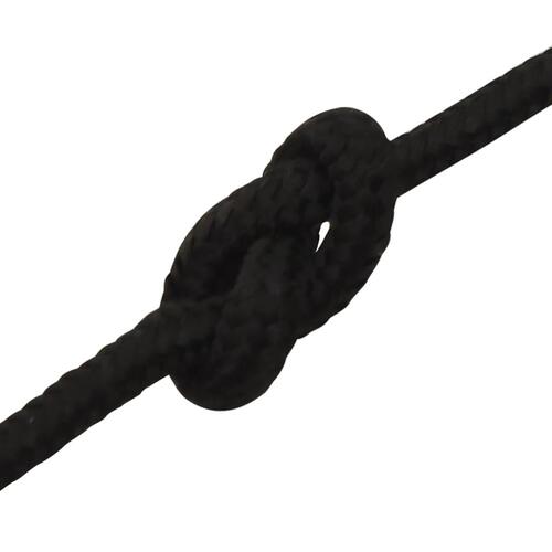 Arbejdsreb 5 mm 100 m polyester sort