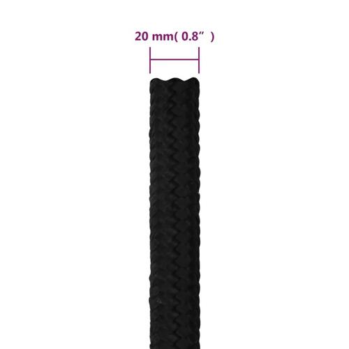 Arbejdsreb 20 mm 25 m polyester sort