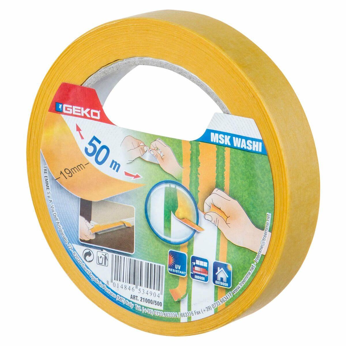 Geko maskeringstape MSK Washi - orange akryl/papir 19 mm × 50 m