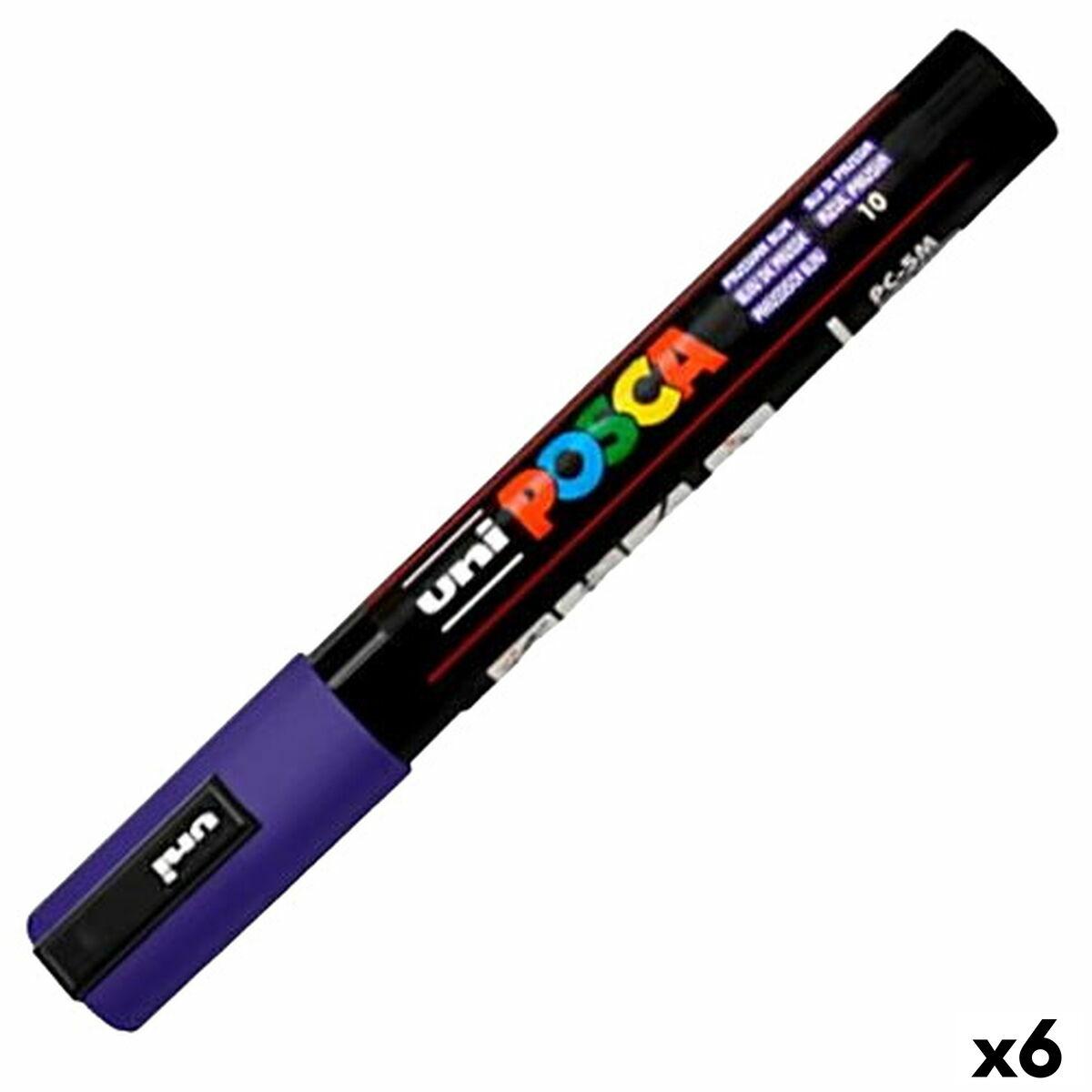 POSCA PC-5M akrylmaling-markør - mørkeblå, 1,8-2,5 mm (6 stk.)