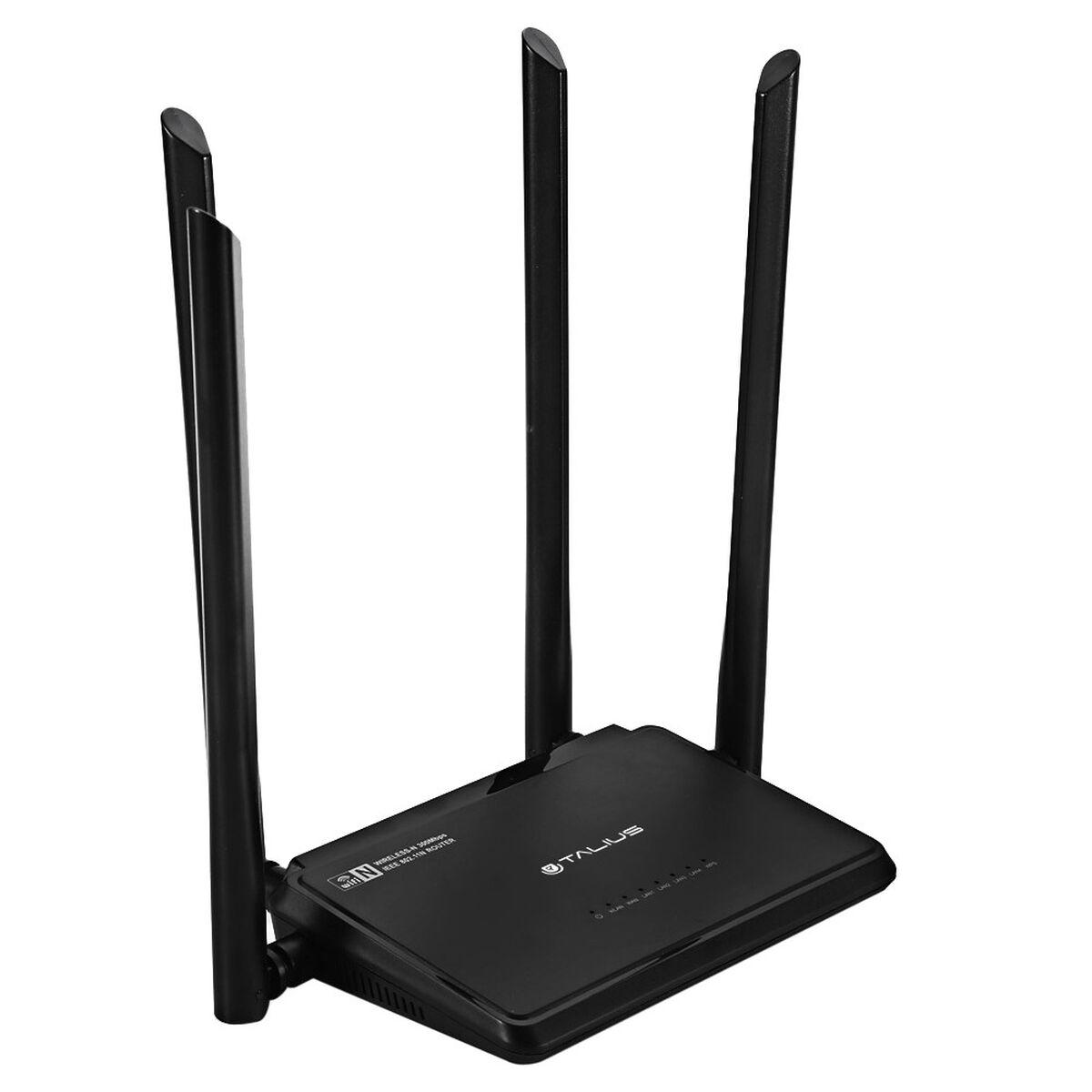 Talius RT-300-N4D router - sort, Wi‑Fi, RJ45 LAN, 300 Mbit/s
