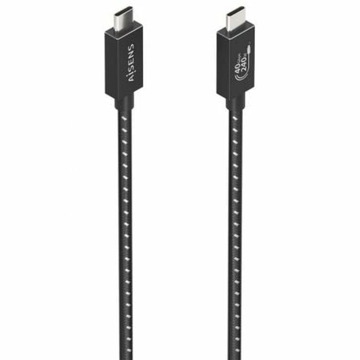 USB-C til USB-C-kabel Aisens A156-0868 Sort 1,5 m