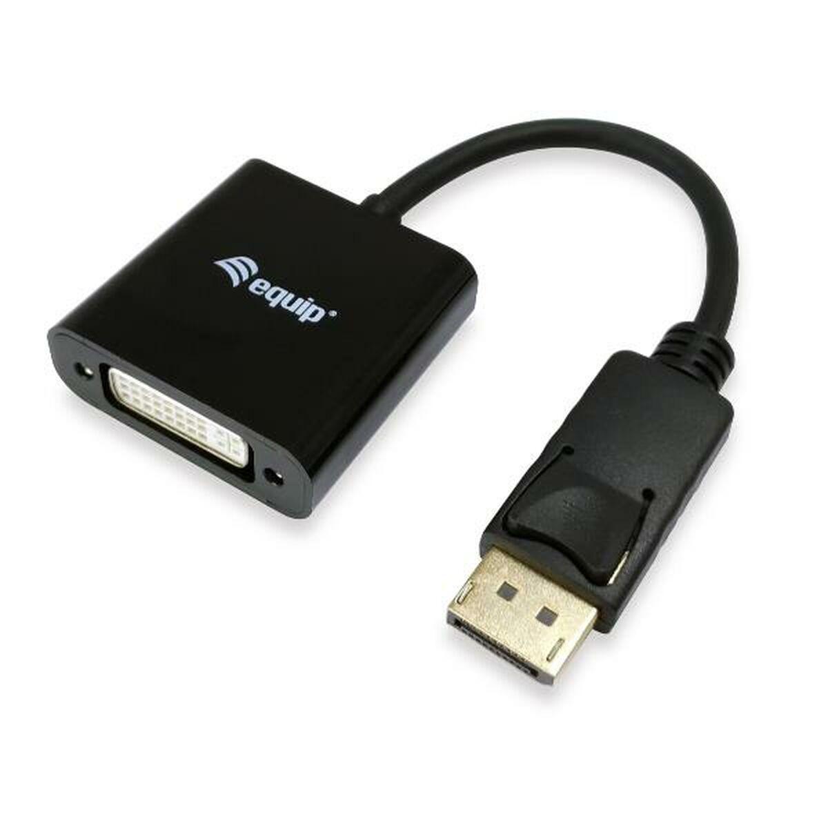 Equip DisplayPort til DVI/HDMI/VGA adapter, sort - 20 cm