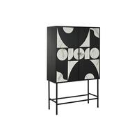 Skab Home ESPRIT Hvid Sort Metal Gran 100 x 40 x 170 cm