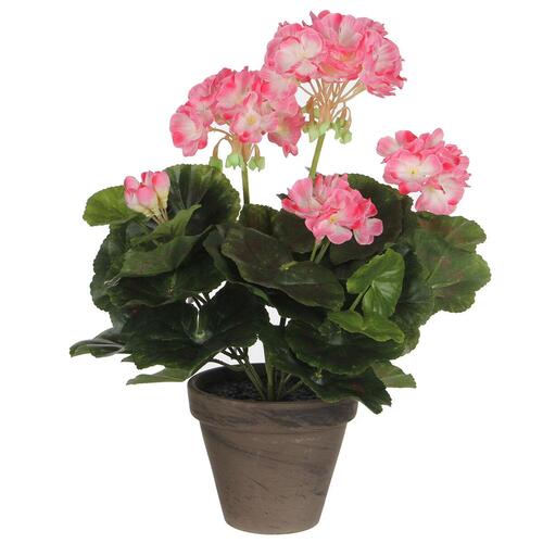 Dekorativ plante Mica Decorations PVC Geranium (11,5 x 33 cm)