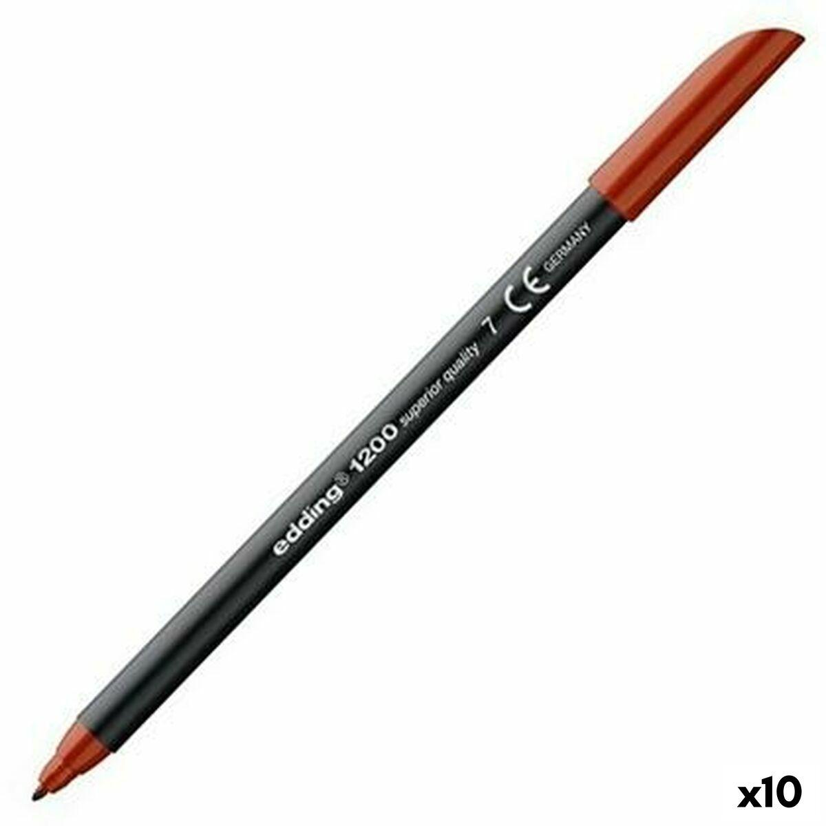 Edding 1200 fineliner - brun, 10 stk.