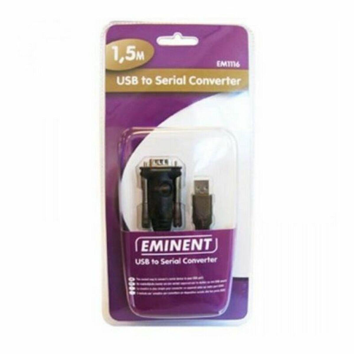 USB til serieport-kabel Ewent EW1116 Sort 1,5 m