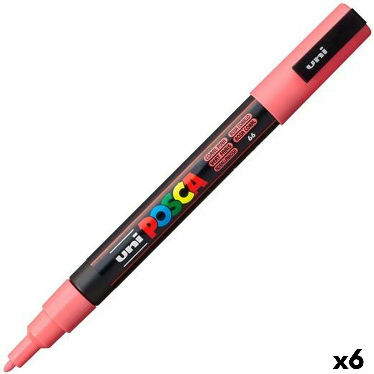 POSCA PC-3M akrylmaling-markør - Koral, 0,9-1,3 mm, 6 stk.
