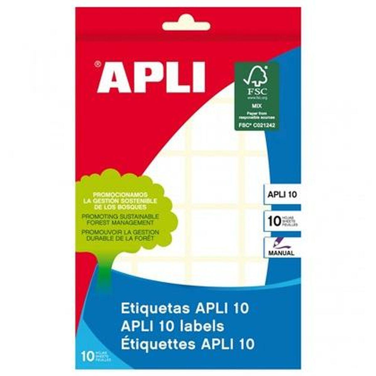 Etiketter Apli Hvid 10 Ark (10 enheder)