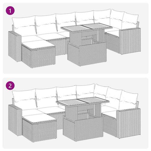 Sofasæt til haven 8 dele med hynder polyrattan beige