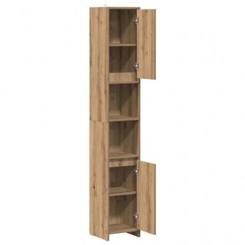 Badeværelsesskab 30×30×183,5 cm - konstrueret træ i kunsteg