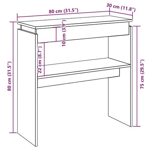 Konsolbord 80x30x80 cm konstrueret træ antikt træ