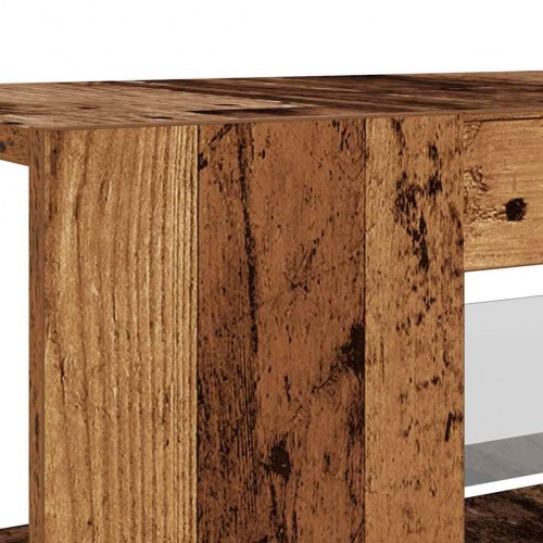 Tv-bord med LED-lys 135 × 39 × 30 cm - konstrueret træ, antikt træ