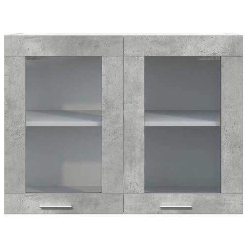 Væghængt glasskab 80x31x60 cm betongrå