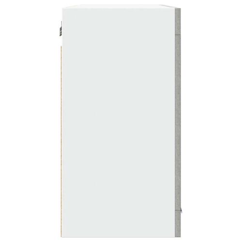 Væghængt glasskab 80x31x60 cm betongrå
