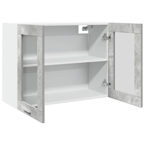 Væghængt glasskab 80x31x60 cm betongrå