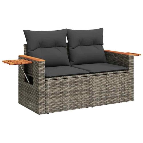 Sofasæt 5 dele med hynder polyrattan grå