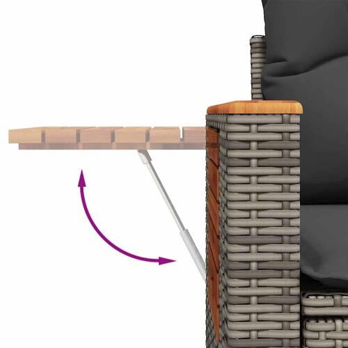 Sofasæt 5 dele med hynder polyrattan grå